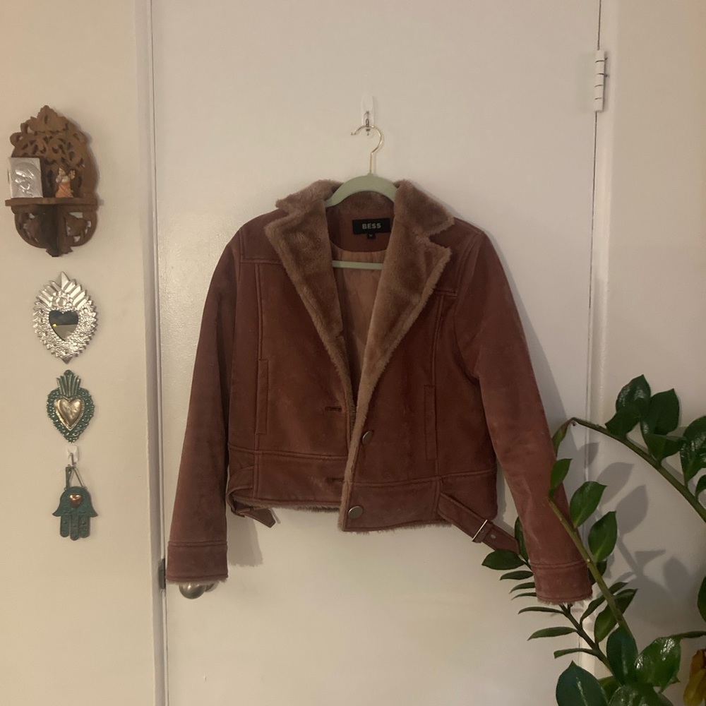 Bess Women's Pink Teddy Jacket